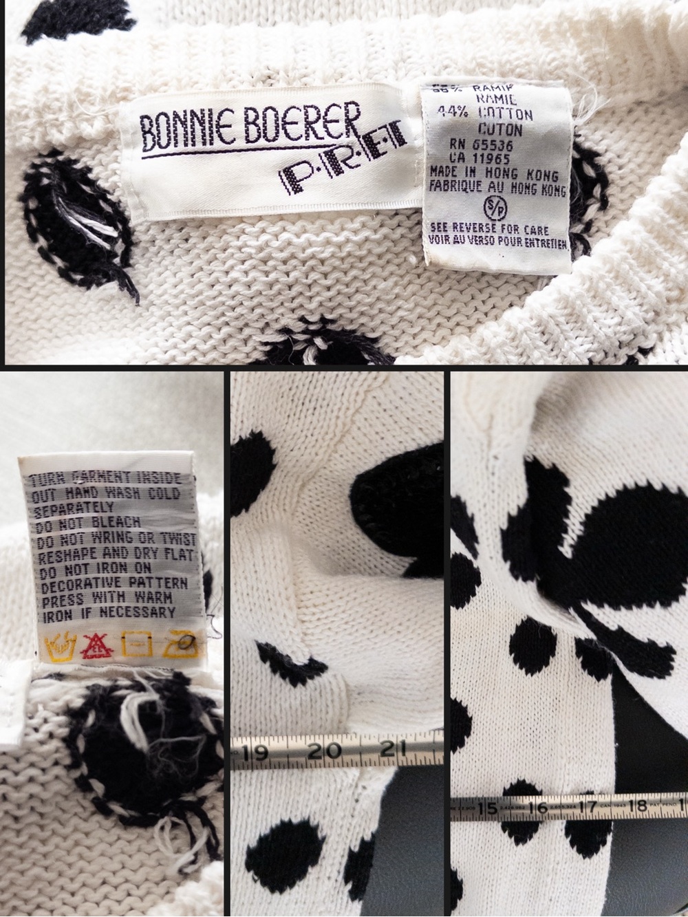 Vintage Bonnie Boerer Magician Illusionist Sequin Embellished Polka Dot Sweater - Picture 12 of 12